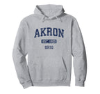 Akron Ohio Athletic Sports Hoodie - Aesthetic Graphic Unisex