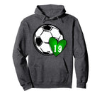 Womens Custom Soccer Mom Number 19 Hoodie - Minimalist Print for Adults