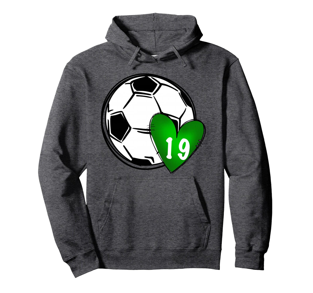 Womens Custom Soccer Mom Number 19 Hoodie - Minimalist Print for Adults