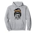 Mom Life Messy Bun Hair Funny Soccer Hoodie - Minimalist Print Men Women