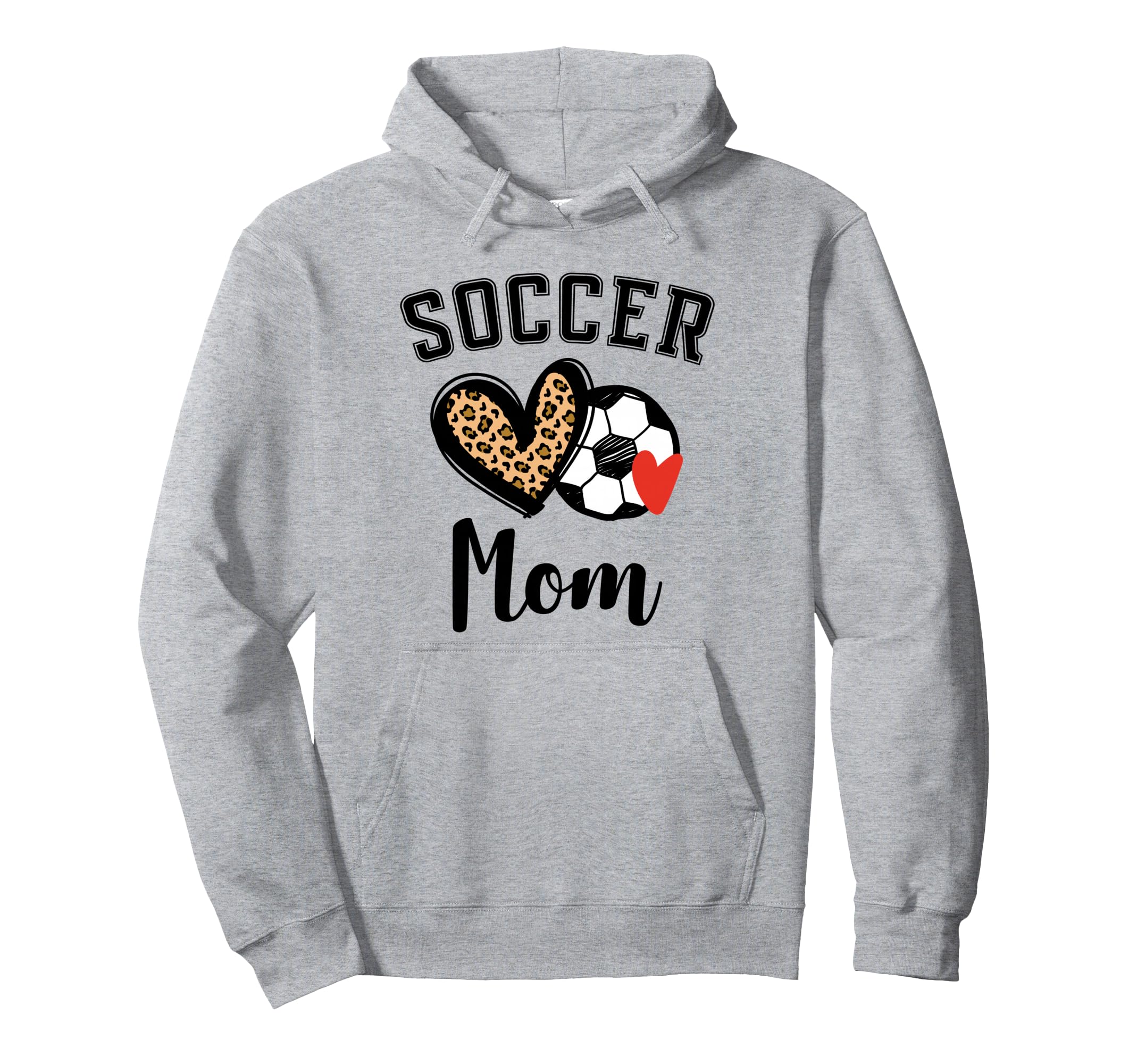 Soccer Mom Leopard Heart Hoodie - Aesthetic Graphic for Adults