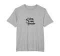 Live Love Soccer Womens Sports Passion T-Shirt - Graphic Print for Adults