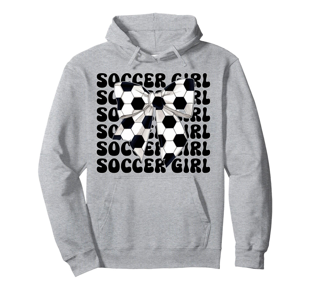 Soccer Coquette Bow Hoodie - Graphic Print Men Women