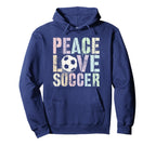 Funny Peace Love Soccer Goal Like Club Hoodie - Novelty Apparel for Adults