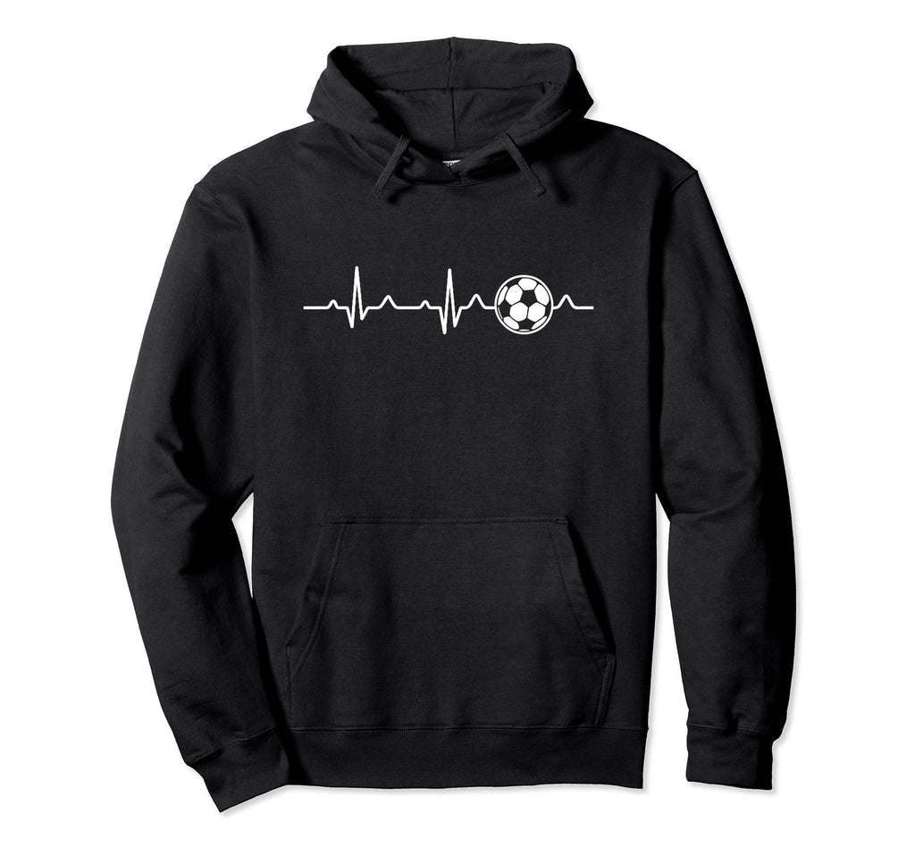 Soccer Heartbeat Player Coach Gift Hoodie - Fun Novelty Design Men Women