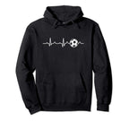 Soccer Heartbeat Player Coach Gift Hoodie - Fun Novelty Design Men Women