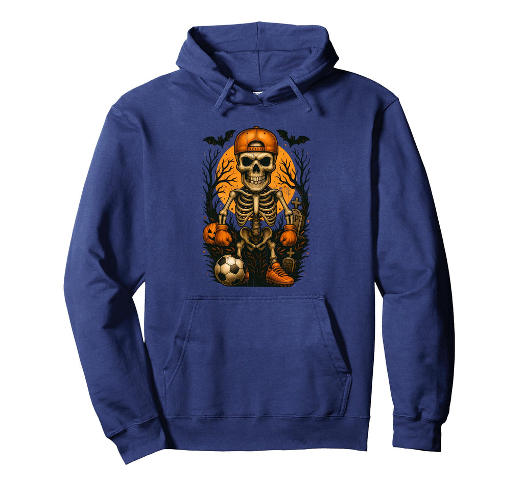 Halloween Skeleton Soccer Lovers Hoodie - Trendy Graphic Men Women