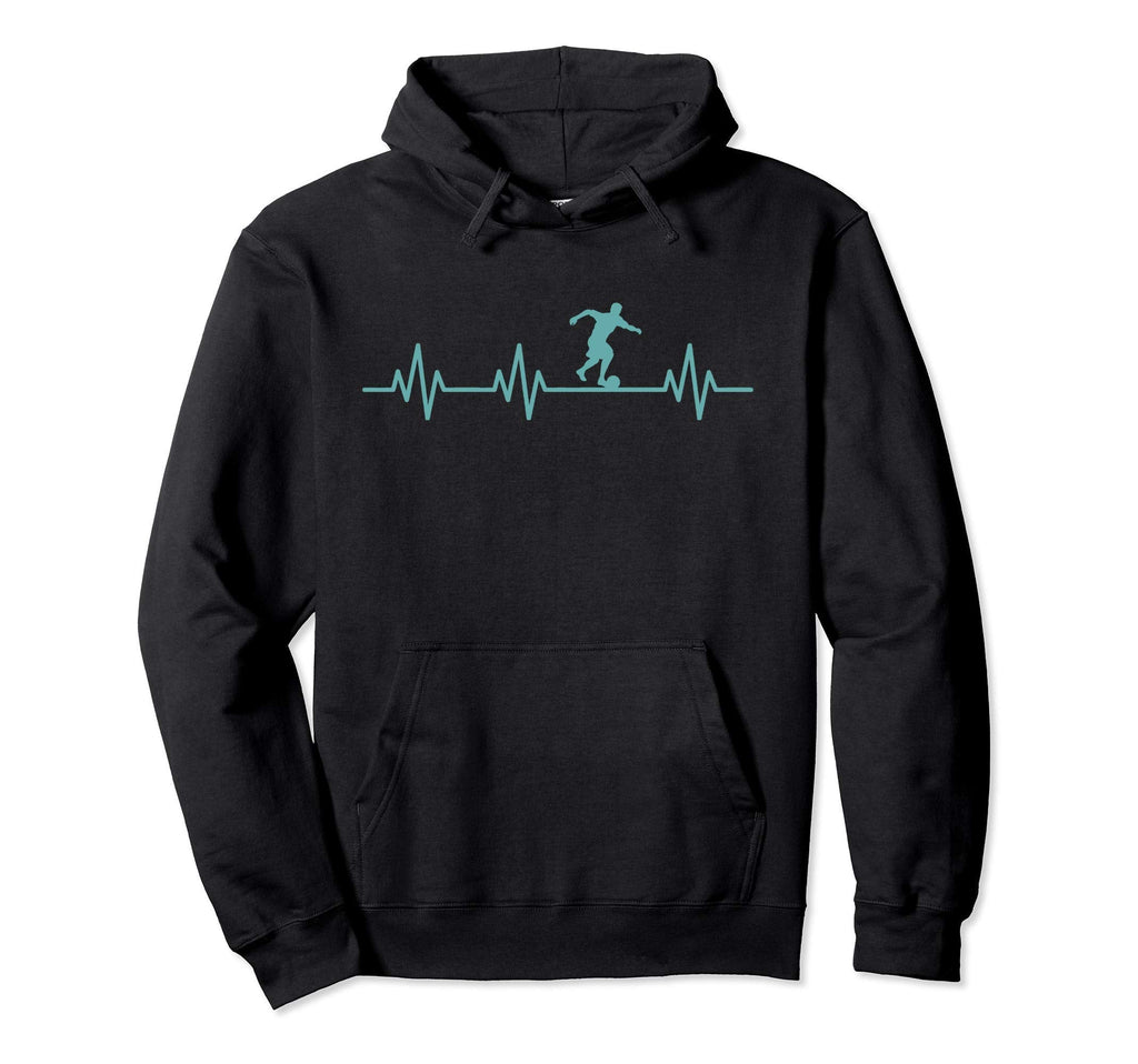 Soccer Player Lifeline Heartbeat Hoodie - Aesthetic Graphic for Adults