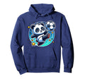Panda Soccer Player Kicking Soccer Ball Hoodie - Novelty Apparel Unisex
