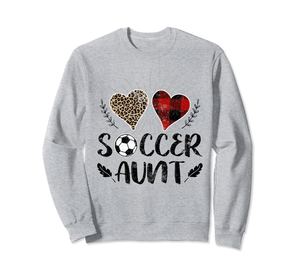Soccer Aunt Buffalo Plaid Mothers Sweatshirt - Novelty Apparel for Adults
