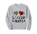 Soccer Aunt Buffalo Plaid Mothers Sweatshirt - Novelty Apparel for Adults