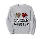 Soccer Aunt Buffalo Plaid Mothers Sweatshirt - Novelty Apparel for Adults
