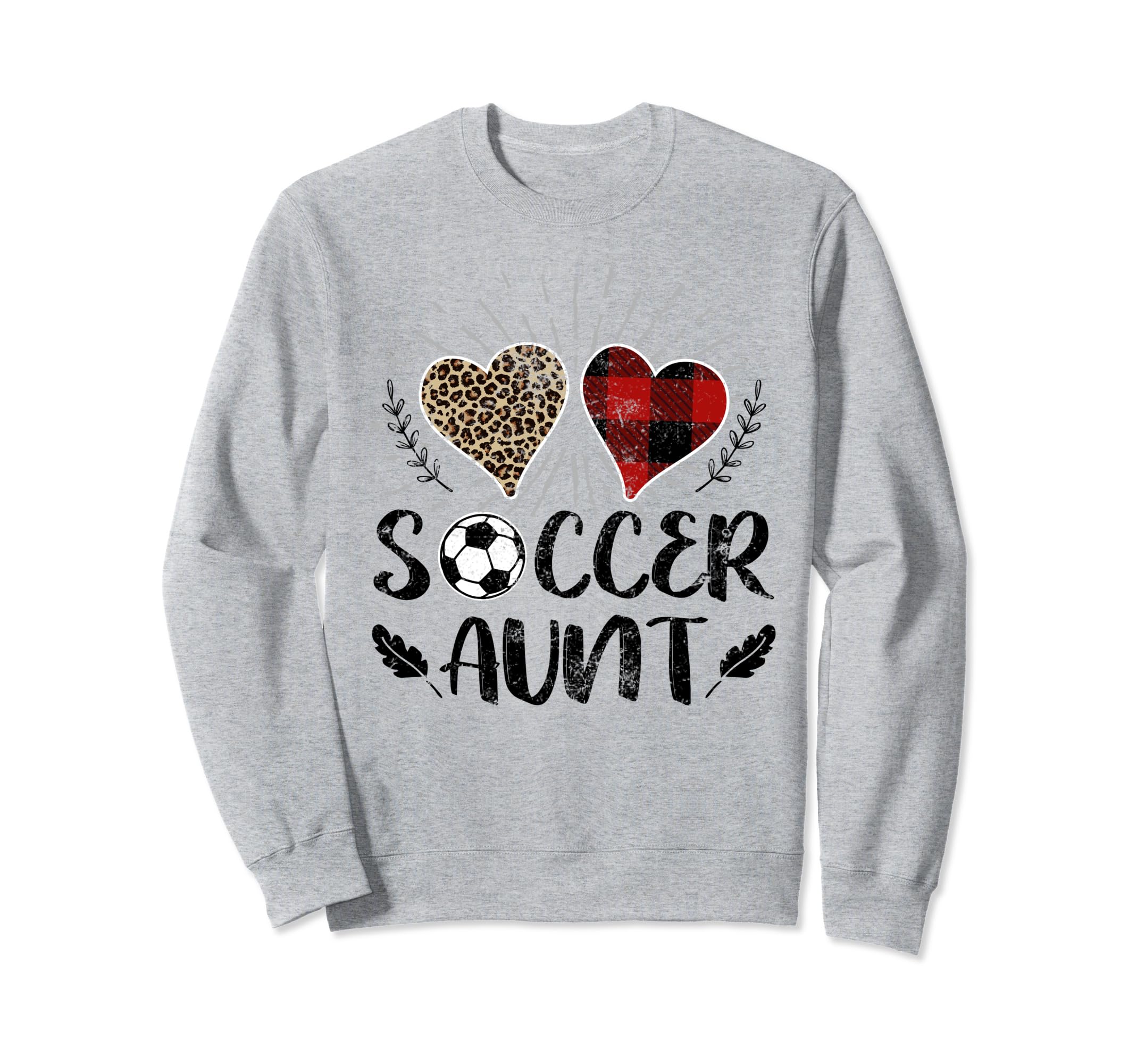 Soccer Aunt Buffalo Plaid Mothers Sweatshirt - Novelty Apparel for Adults