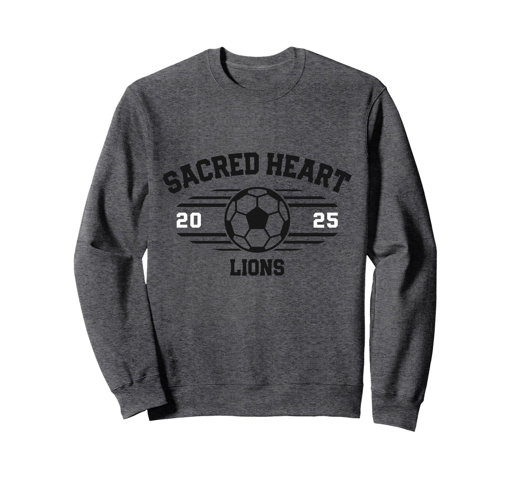 Sacred Heart Lions Soccer Ball Sweatshirt - Minimalist Print for Adults
