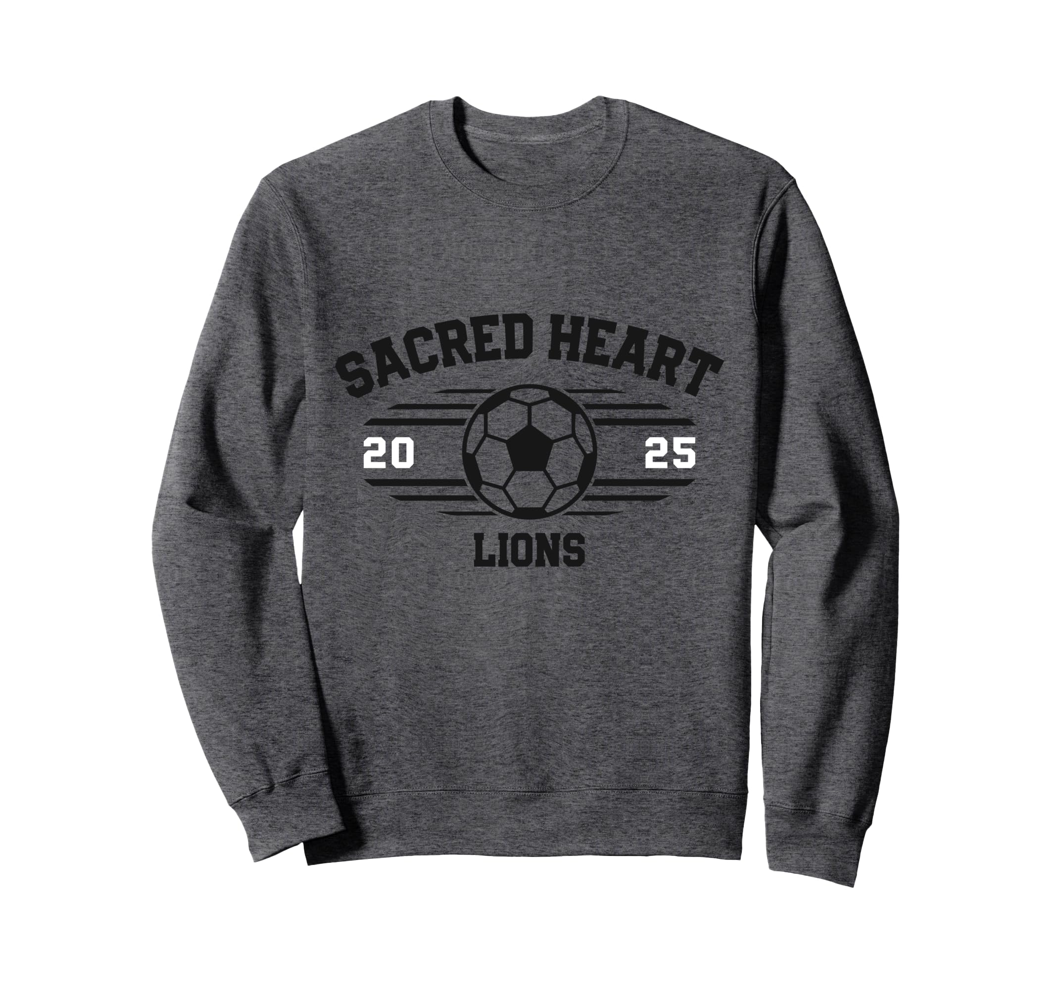 Sacred Heart Lions Soccer Ball Sweatshirt - Minimalist Print for Adults