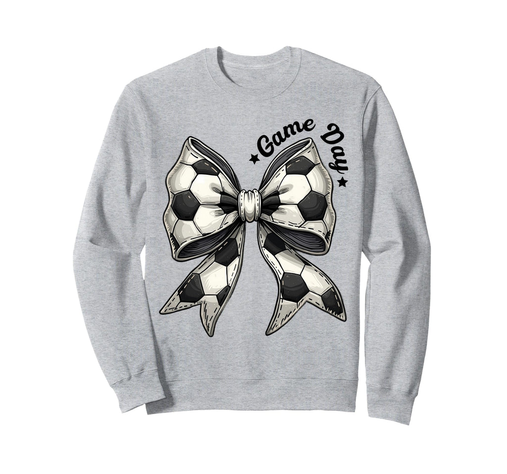 Game Day Soccer Bow Coquette Sweatshirt - Minimalist Print Men Women