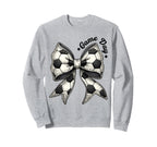 Game Day Soccer Bow Coquette Sweatshirt - Minimalist Print Men Women