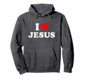 I Love Jesus Heart Hoodie - Novelty Apparel for Adults