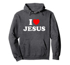 I Love Jesus Heart Hoodie - Novelty Apparel for Adults