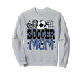 Blue Soccer Heartleopard Soccer Mom Sweatshirt - Unique Graphic for Adults