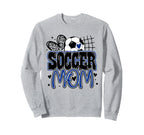 Blue Soccer Heartleopard Soccer Mom Sweatshirt - Unique Graphic for Adults