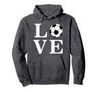 I Love Soccer Ball Hoodie - Unique Graphic Unisex