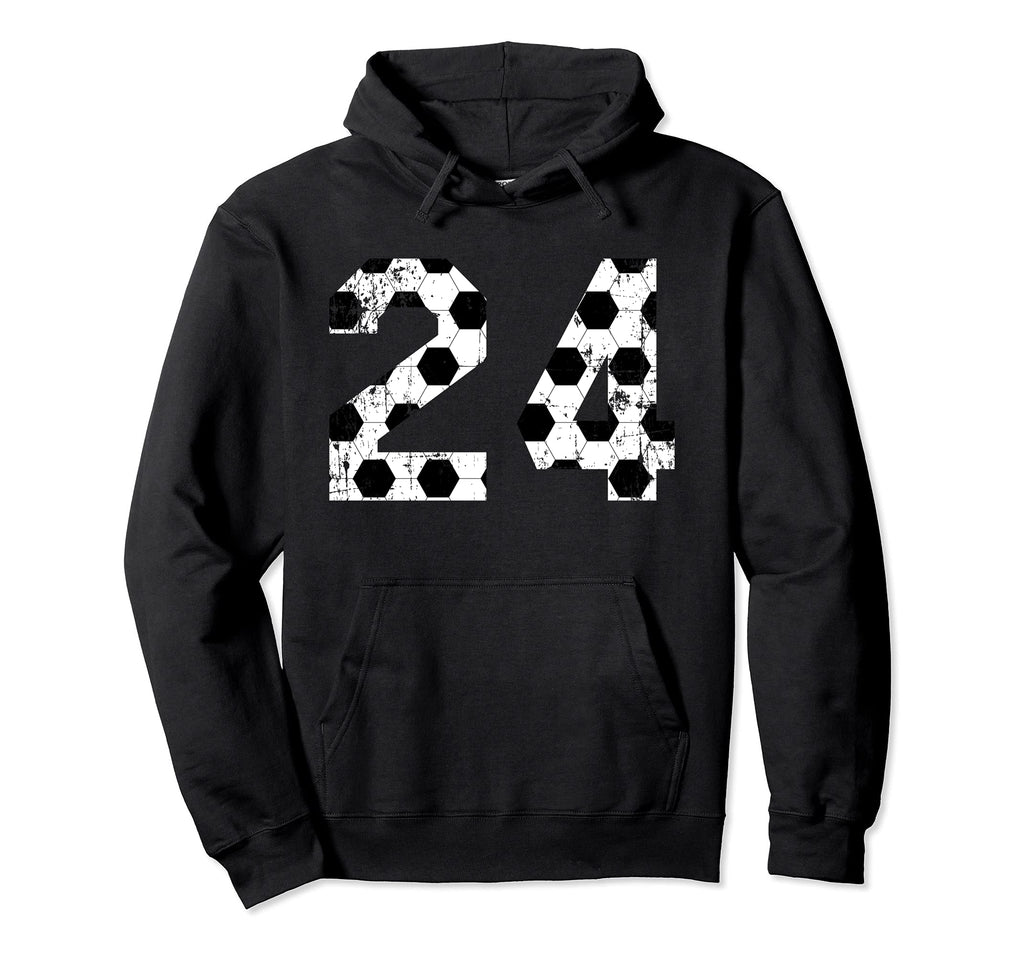 Soccer 24 Jersey Number Hoodie - Novelty Apparel for Adults