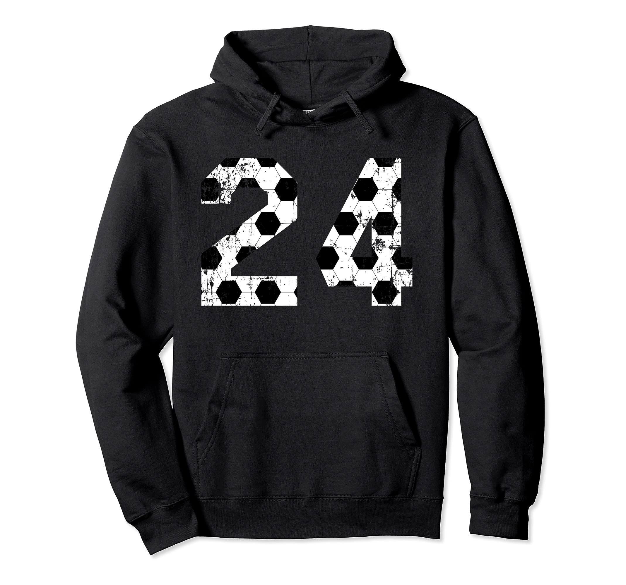 Soccer 24 Jersey Number Hoodie - Novelty Apparel for Adults