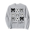 Soccer Sister Funny Coquette Bow Sweatshirt - Aesthetic Graphic Unisex