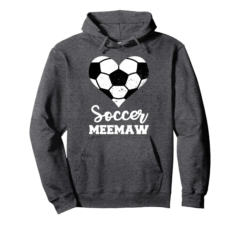 Soccer Meemaw Funny Soccer Heart Hoodie - Novelty Apparel Men Women