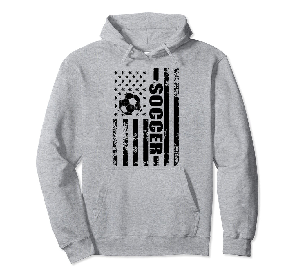 Us American Flag Soccer Patriotic Soccer Hoodie - Fun Novelty Design Unisex
