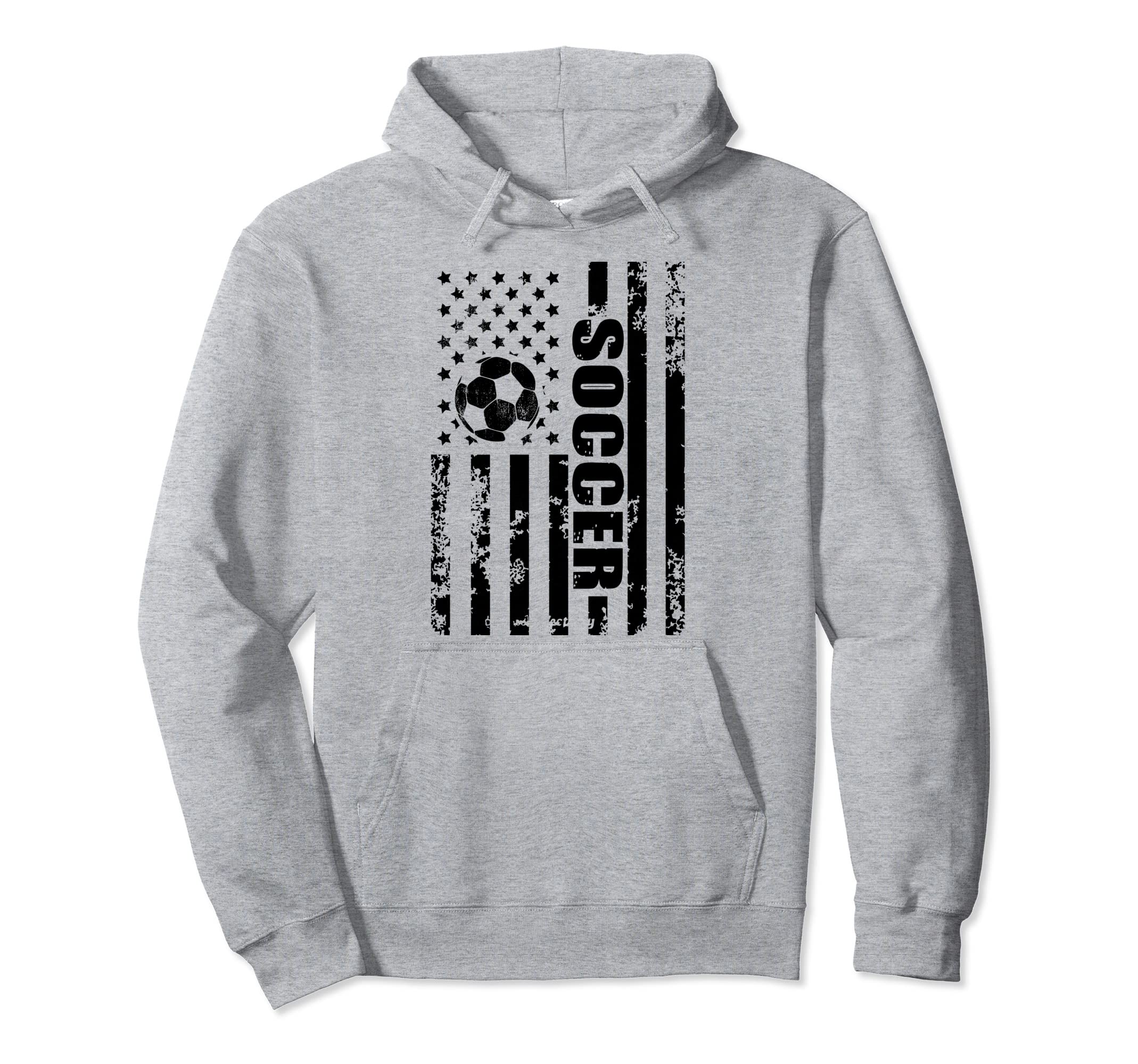 Us American Flag Soccer Patriotic Soccer Hoodie - Fun Novelty Design Unisex