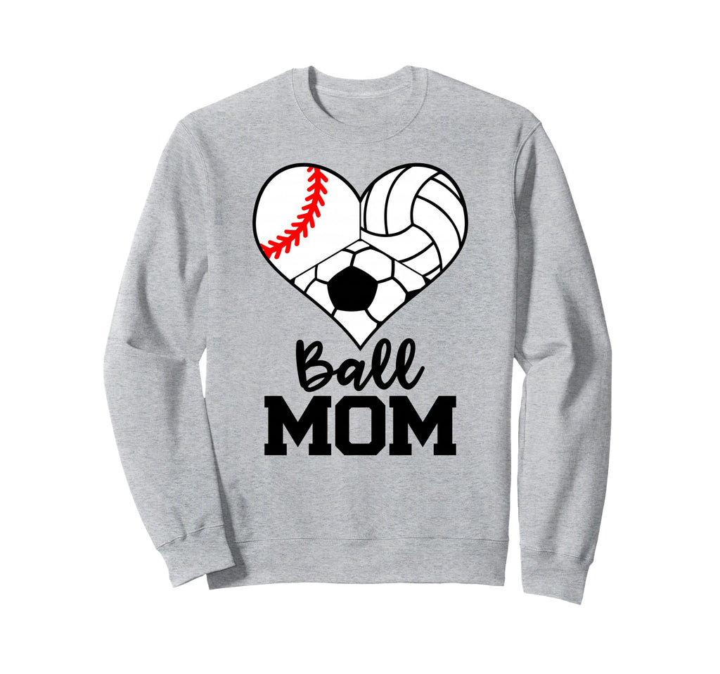 Ball Mom Funny Baseball Sweatshirt - Casual Everyday Wear for Adults