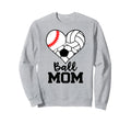 Ball Mom Funny Baseball Sweatshirt - Casual Everyday Wear for Adults