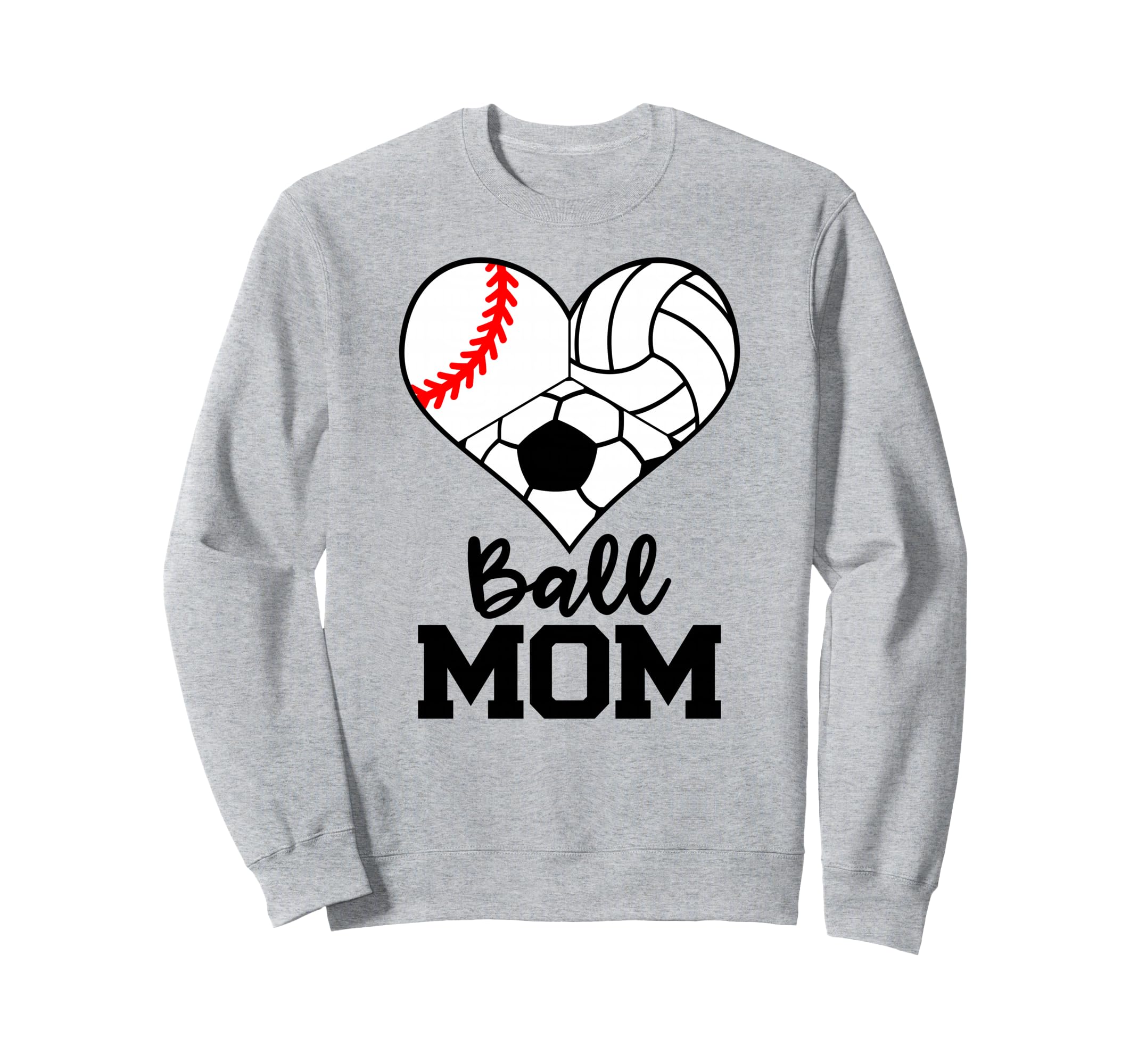 Ball Mom Funny Baseball Sweatshirt - Casual Everyday Wear for Adults
