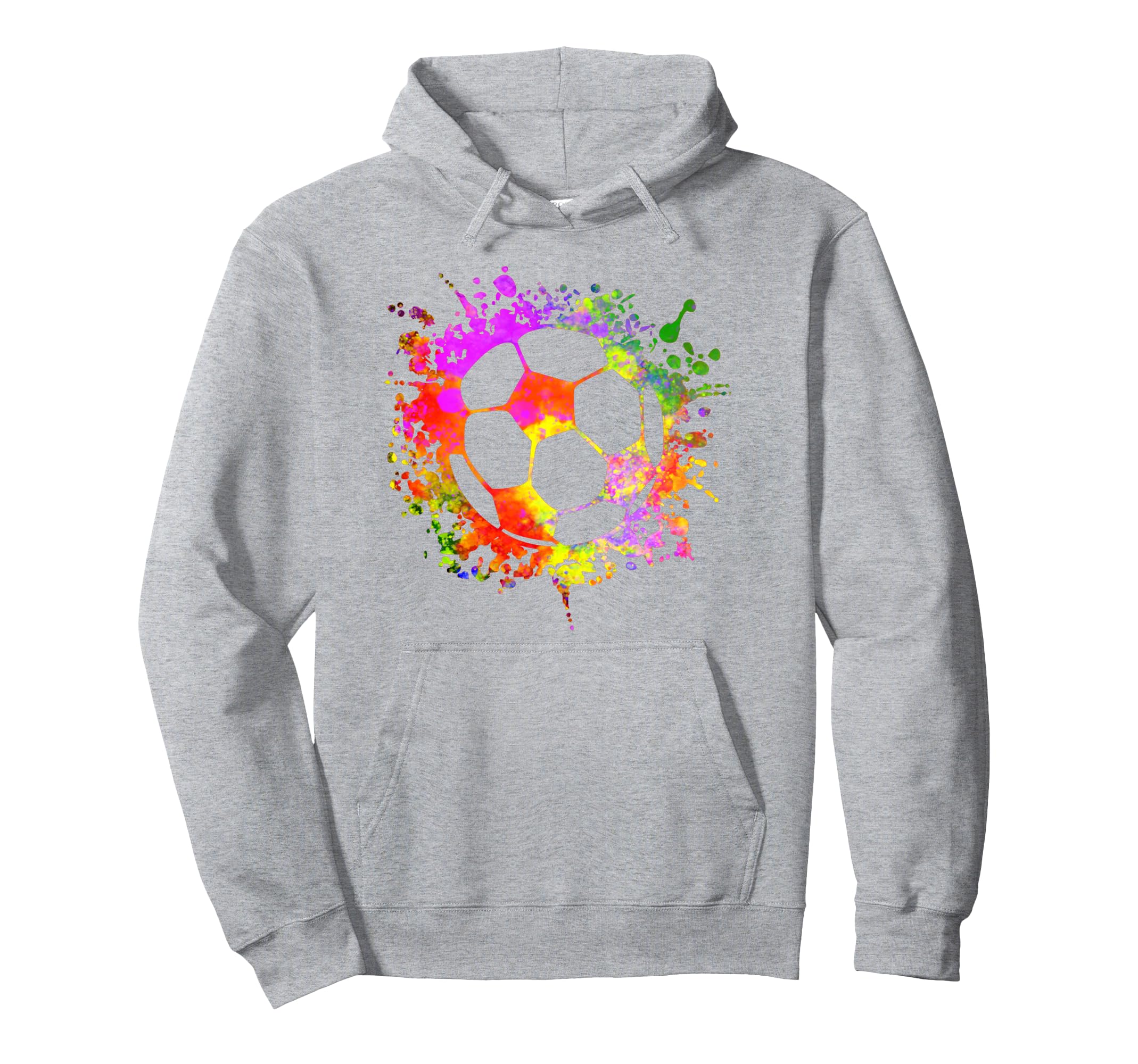 Soccer Ball Watercolor Paint Hoodie - Fun Novelty Design for Adults