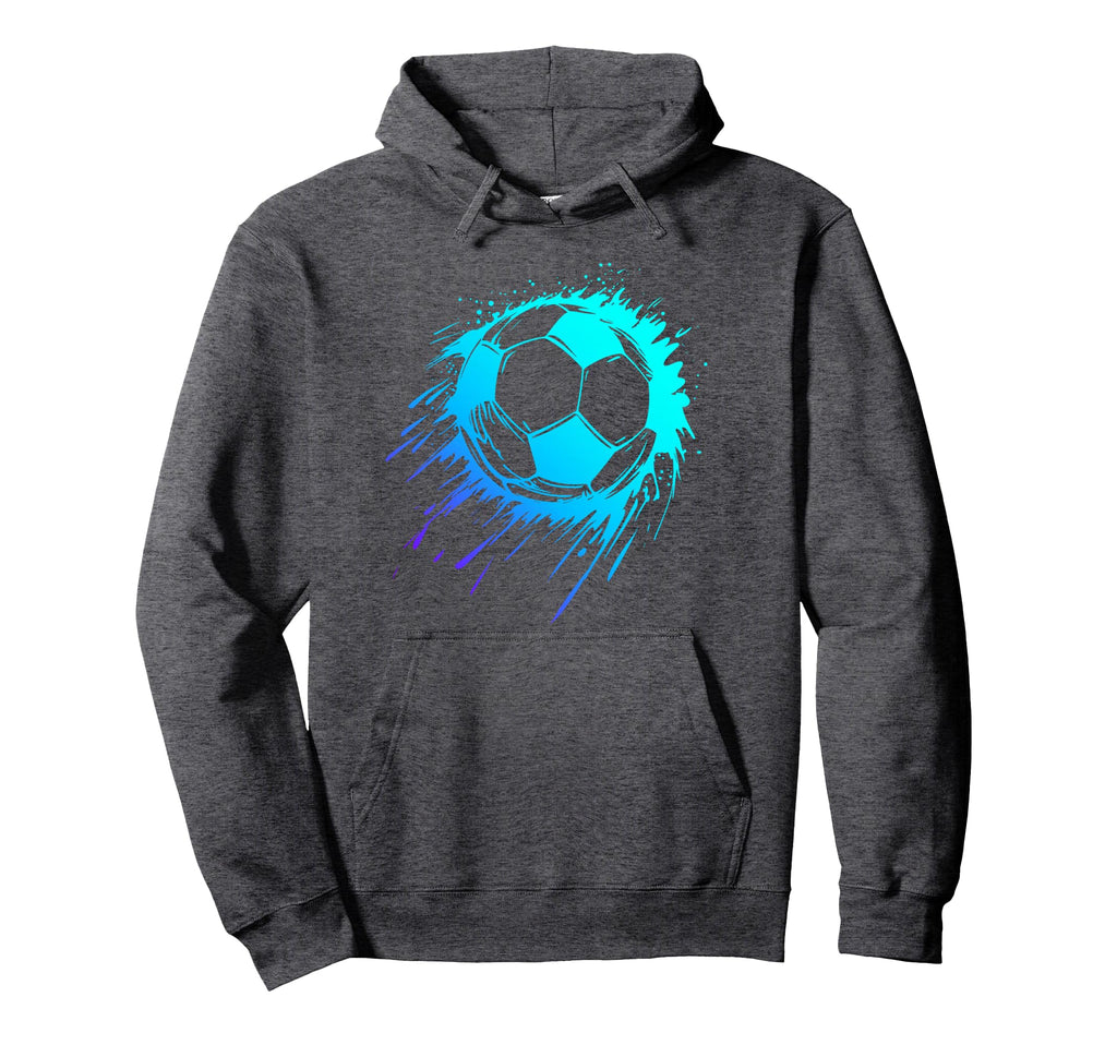 Blue Soccer Ball Soccer Player Mens Hoodie - Aesthetic Graphic Unisex
