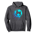 Blue Soccer Ball Soccer Player Mens Hoodie - Aesthetic Graphic Unisex