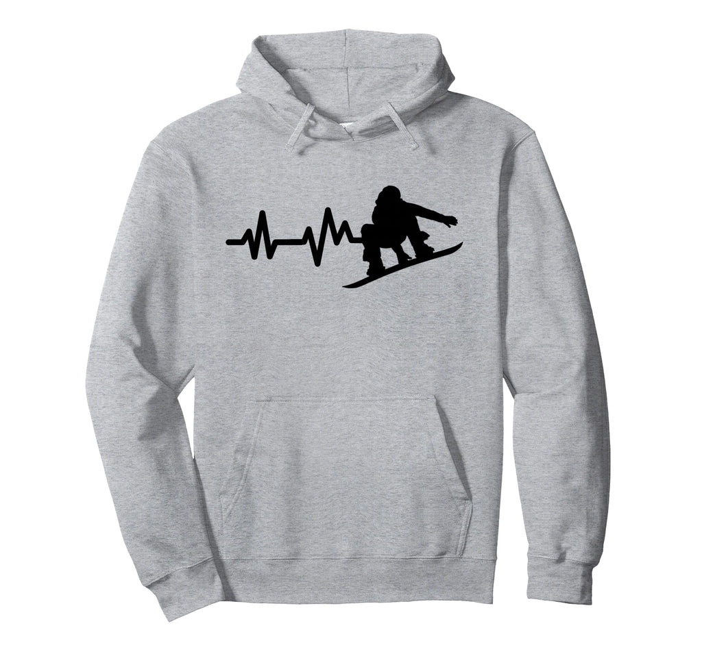 Snowboard Heartbeat Snowboarding Hoodie - Novelty Apparel Unisex