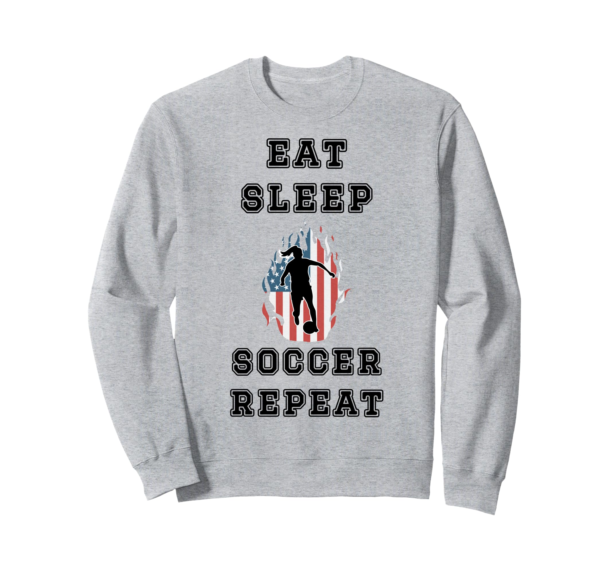 Eat Sleep Soccer Repeat Sarcastic Sweatshirt - Minimalist Print for Adults