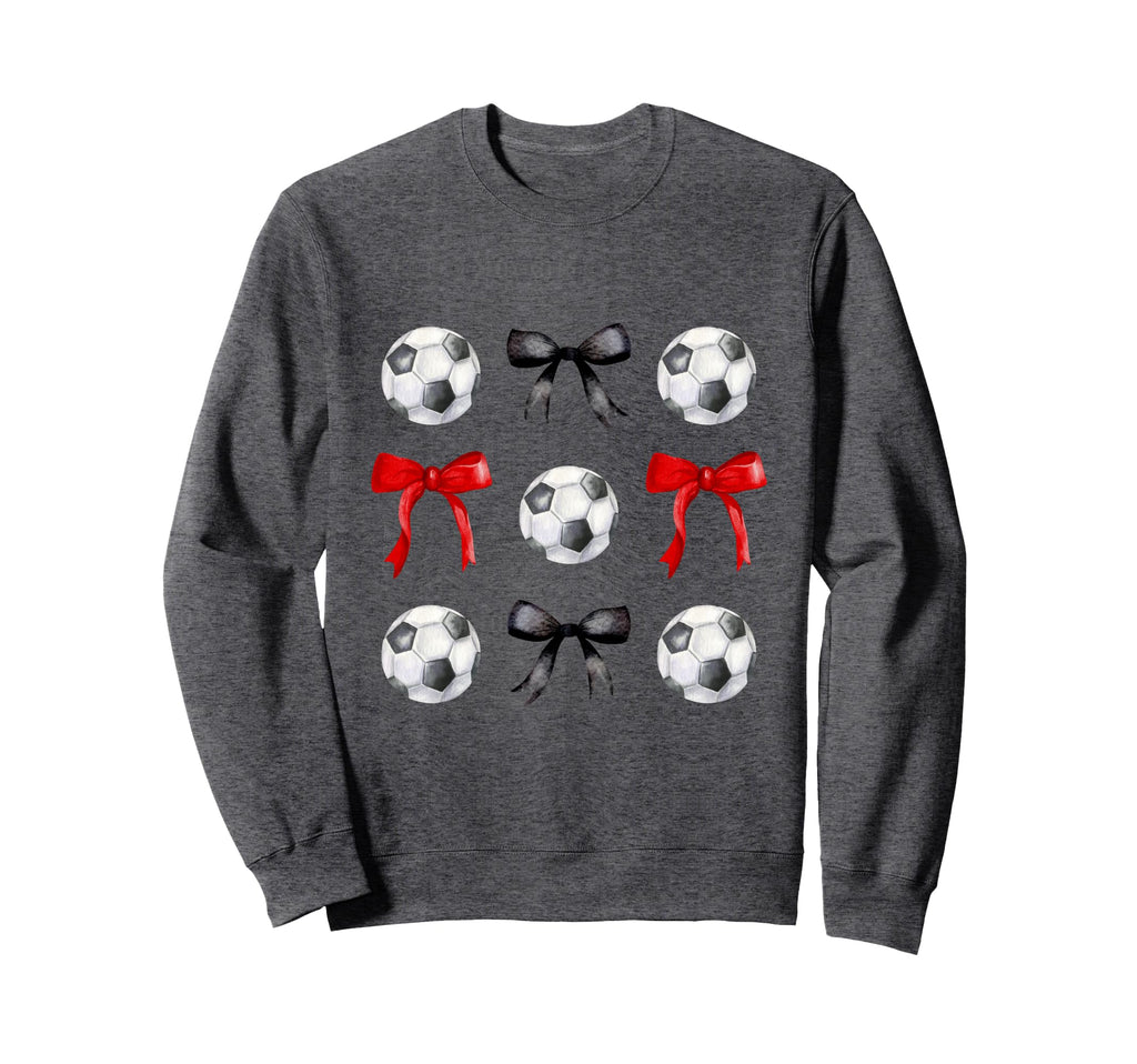 Soccer Balls Bows Womens Soccer Player Sweatshirt - Graphic Print Unisex