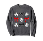 Soccer Balls Bows Womens Soccer Player Sweatshirt - Graphic Print Unisex