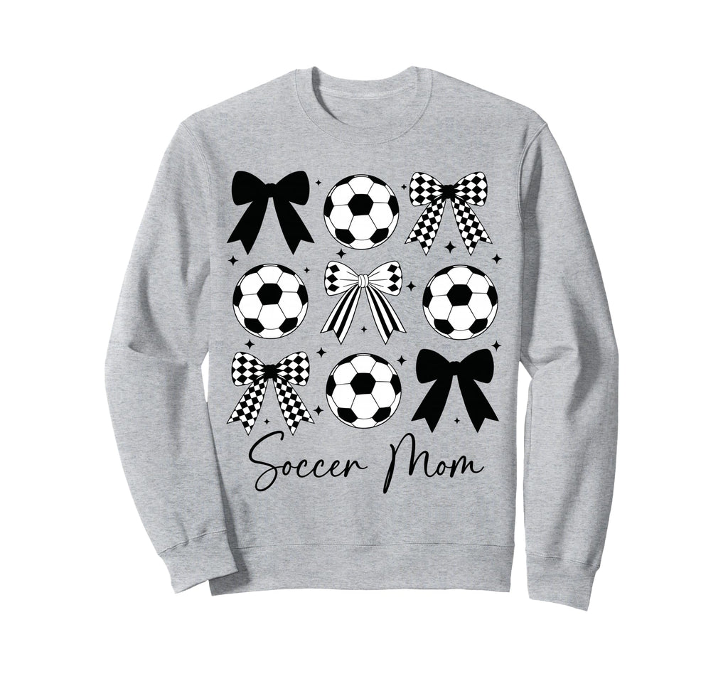 Soccer Mom Funny Coquette Bow Sweatshirt - Minimalist Print for Adults