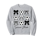 Soccer Mom Funny Coquette Bow Sweatshirt - Minimalist Print for Adults