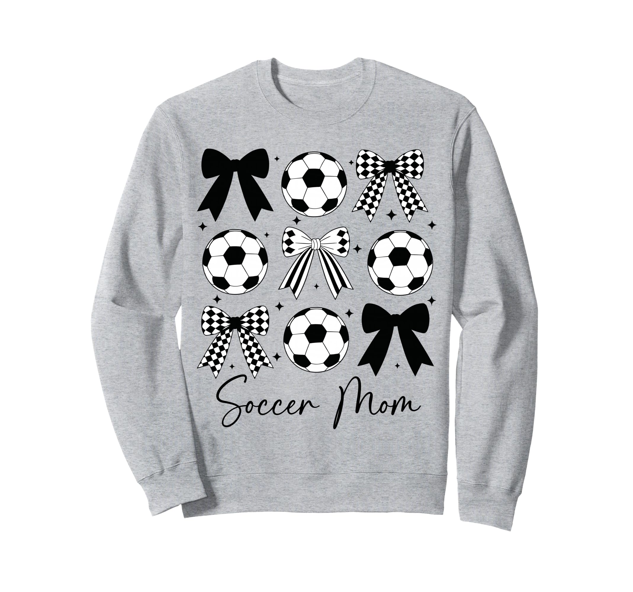 Soccer Mom Funny Coquette Bow Sweatshirt - Minimalist Print for Adults