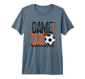 Game Day Soccer Season Checkered Orange T-Shirt - Unique Graphic Men Women