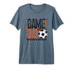 Game Day Soccer Season Checkered Orange T-Shirt - Unique Graphic Men Women