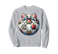 Soccer Flower Coquette Bow Floral Sweatshirt - Custom Art Print for Adults