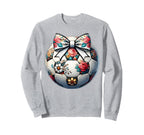 Soccer Flower Coquette Bow Floral Sweatshirt - Custom Art Print for Adults