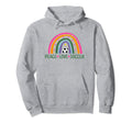 Peace Love Soccer Player Rainbow Teen Hoodie - Novelty Apparel Unisex